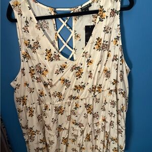 Torrid Floral Sleeveless Blouse - Cream and Yellow